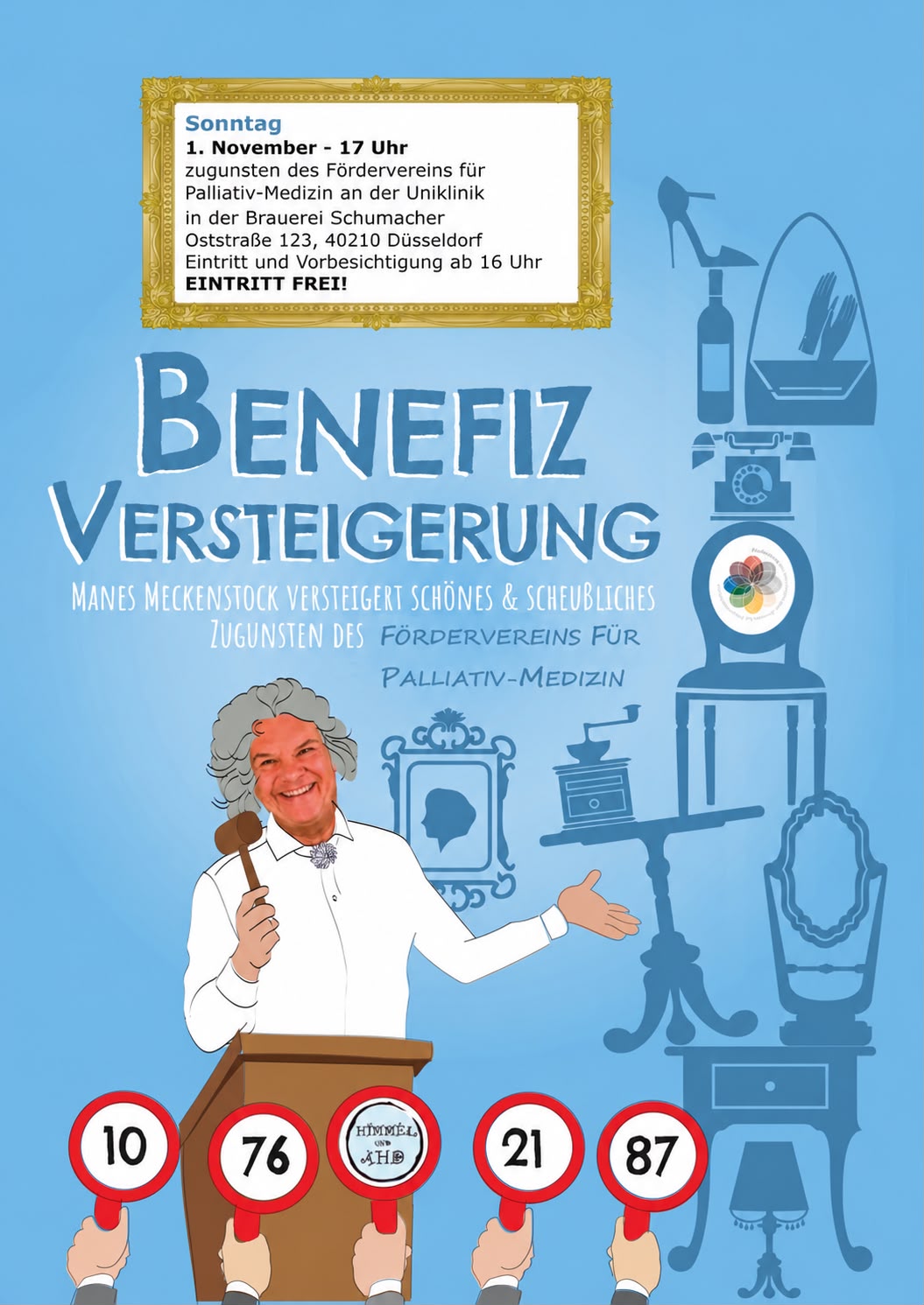 Flyer Benefizversteigerung zugunsten von FV Palliativ-Medizin 2026